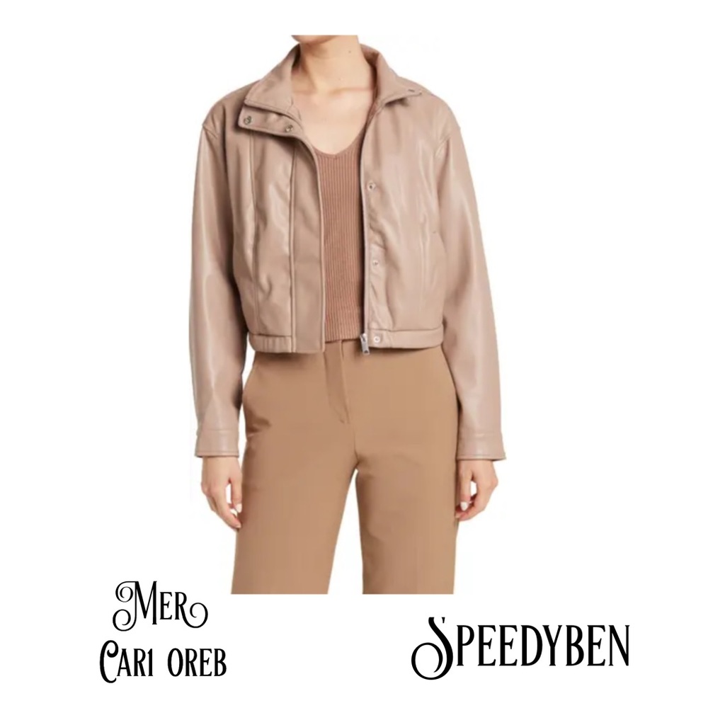 Sebby Faux Leather Jacket in Rose NWT
